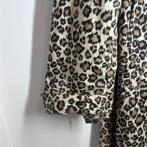 NWT Dennis Basso Animal Print Leopard Trench Coat Brown M - Picture 5 of 10